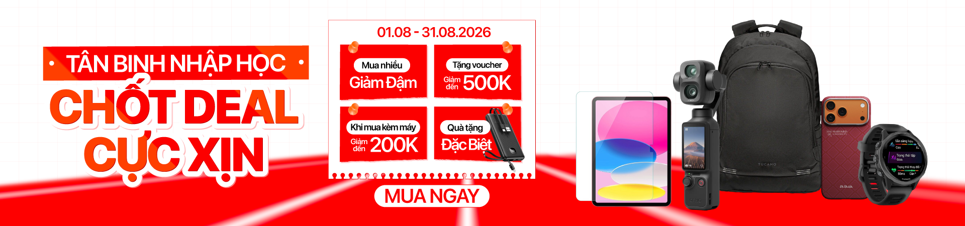 Tân binh nhập cuộc - Sale Phụ Kiện Tháng 8 Giảm Sốc Đến 500K