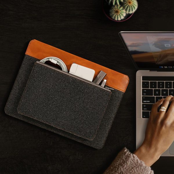H16-C02Y - Túi Chống Sốc Tomtoc (USA) Felt & Pu Leather For Macbook Pro Air 13 New H16-C02Y - 6