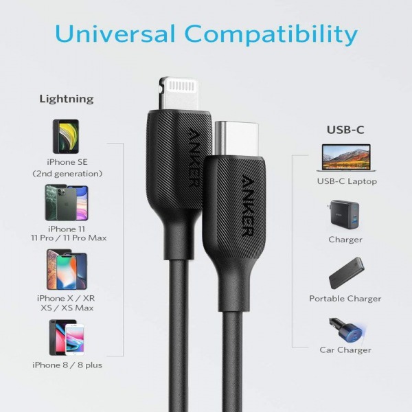 A8833H11 - Cáp Anker Powerline III USB-C to Lightning 1.8m A8833 - 4