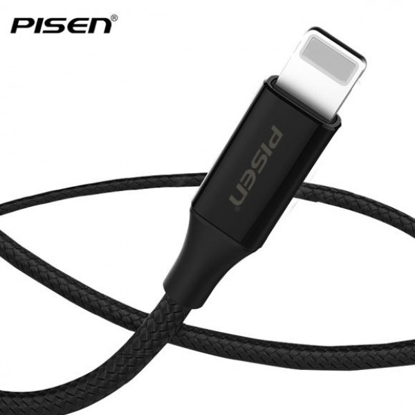 AL171200WT - Cáp USB-A to Lightning Pisen 2.4A Braided 1.2M Fast Pro - 3