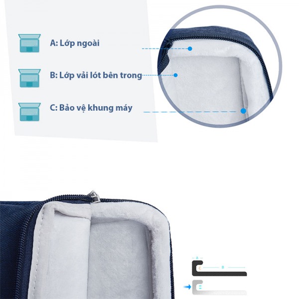 S1009D01B - Túi chống sốc MacBook 14 inch SIMTOP Skin Zip - 5