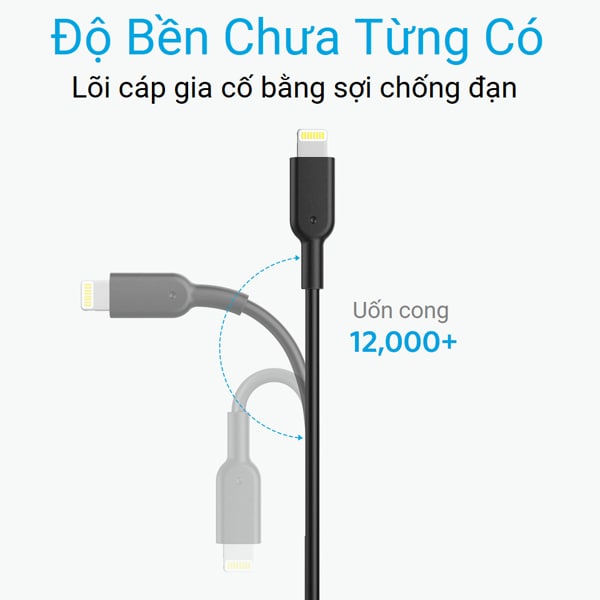 A8433H11 - Cáp USB-A to Lightning Anker PowerLine II 1.8m A8433 - 4