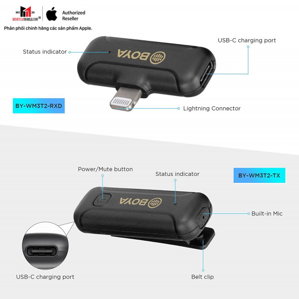 BYWM3T2D2 - Micro không dây Boya kết nối qua cổng Lightning - 4