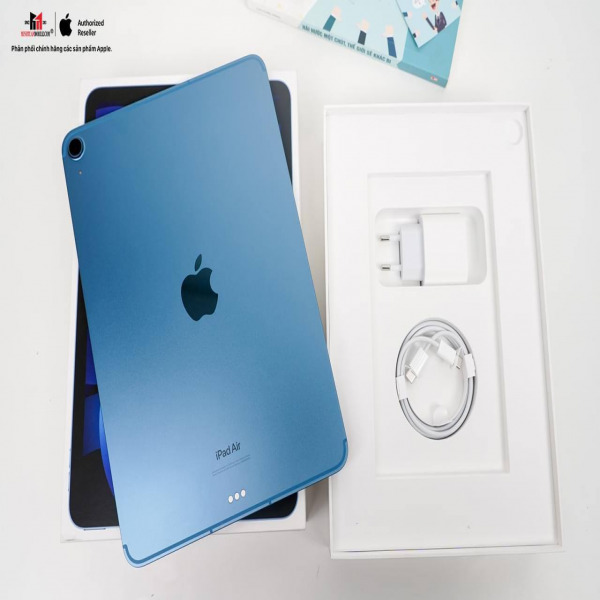 358224501568 - [KÈO THƠM] iPad Air 5 64GB Wifi + 5G Blue Likenew Fullbox - (Hộp cáp mới) - 2