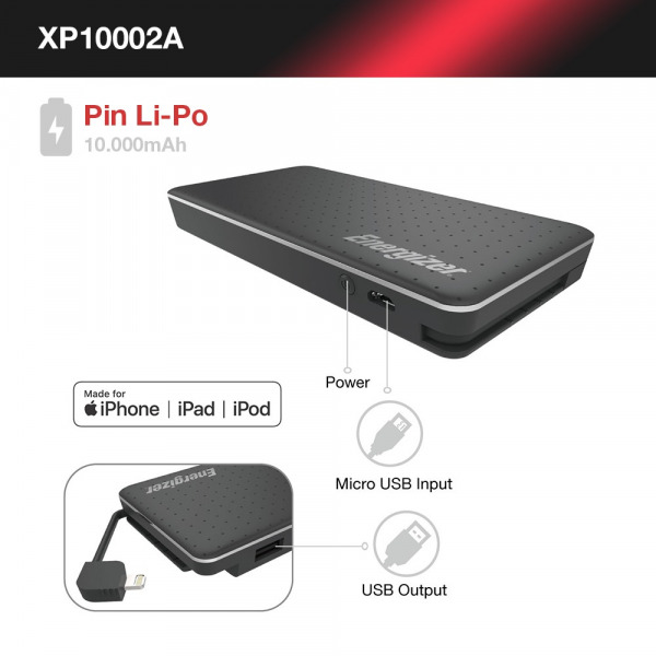 XP10002ABK - Pin sạc dự phòng Energizer 10.000 mAh XP10002A - 3