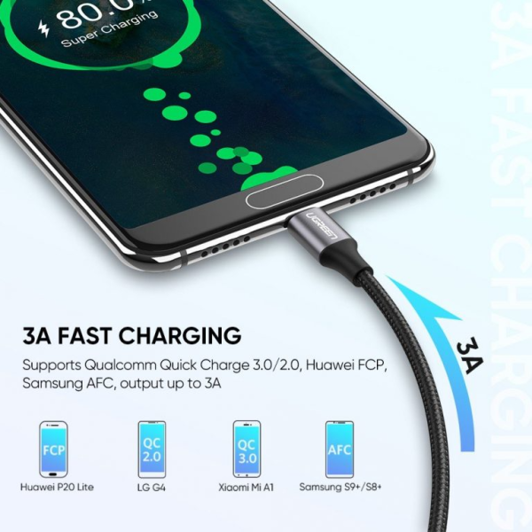 60126 - Cáp USB-A to Type-C 1M Ugreen - 2