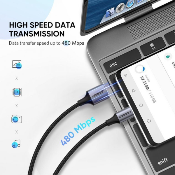 60126 - Cáp USB-A to Type-C 1M Ugreen - 4