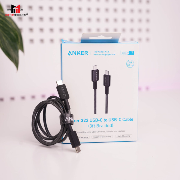 A81F5H11 - Cáp Type-C to Type-C Anker 0.9m 60W 322 Nylon A81F5 - 10