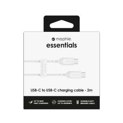 Cáp Type-C to Type-C Mophie Essentials 60W 2M - 409912187