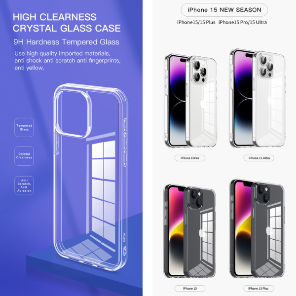 PS15BCR - Ốp lưng iPhone 15 Plus Mipow Tempered Transparent Clear - 2