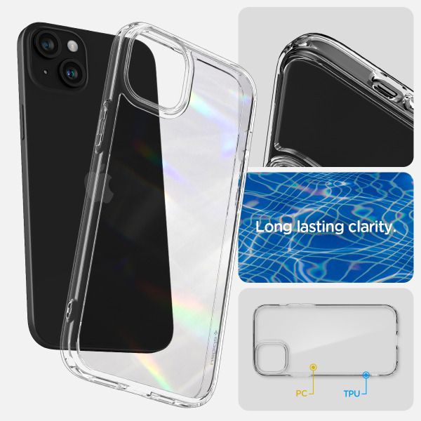 ACS06653 - Ốp lưng iPhone 15 Plus Spigen Ultra Hybrid Crystal Clear - 6