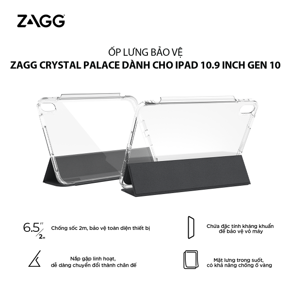 102011214 - Bao da iPad Gen 10 10.9 inch 2022 ZAGG Crystal Palace Folio - 3