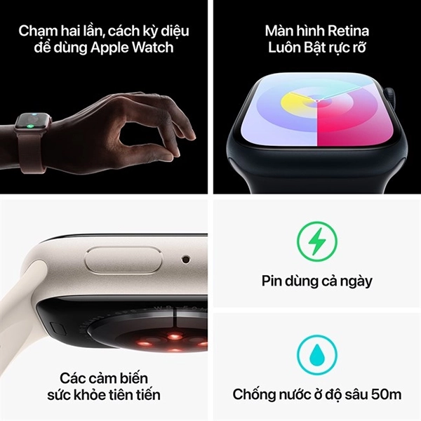 AWS9LTE45MM - Apple Watch S9 LTE 45mm Viền Nhôm Dây Cao Su - Chính hãng VN A - 7