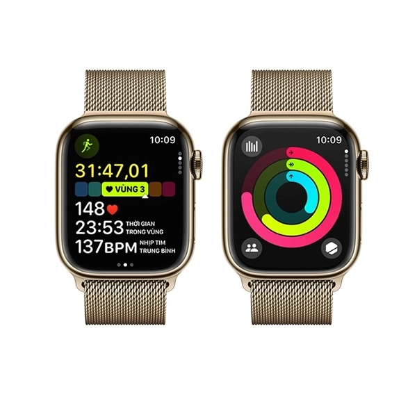 AWS9 THEP LTE 41MM - Apple Watch S9 LTE 41mm viền thép dây thép - Chính hãng VN A - 4