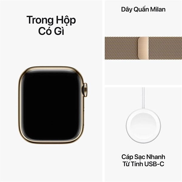 AWS9 THEP LTE 41MM - Apple Watch S9 LTE 41mm viền thép dây thép - Chính hãng VN A - 5