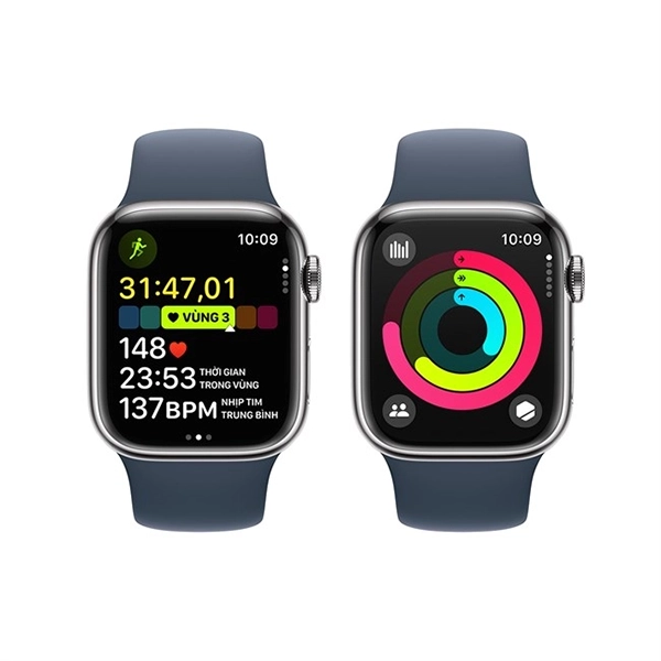 MRMN3SA A - Apple Watch Series 9 LTE 45mm viền thép dây cao su - Chính hãng VN A - 8