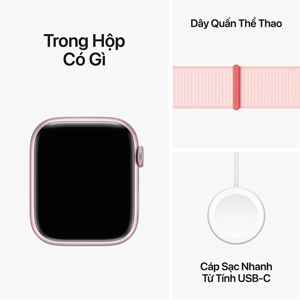 APPLE WATCH S9 LTE 45MM LOOP - Apple Watch S9 LTE 45mm Viền Nhôm Dây Vải - Chính hãng VN A - 7