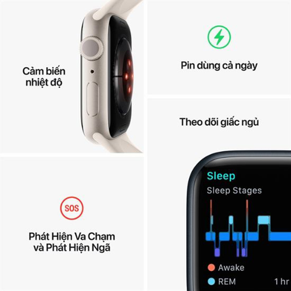 MNKQ3VN A - Apple Watch S8 LTE 45mm viền thép dây thép - Chính hãng VN A - MNKQ3VN A - 2