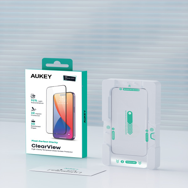 SP-GT10D - Cường lực iPhone 15 Pro Max Aukey ClearView SP-GT10A - 9