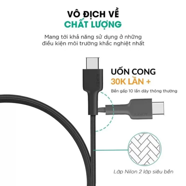 CB-CL5-BLK - Cáp Type-C to Lightning Aukey MFi 1.2m CBCL5 - 3