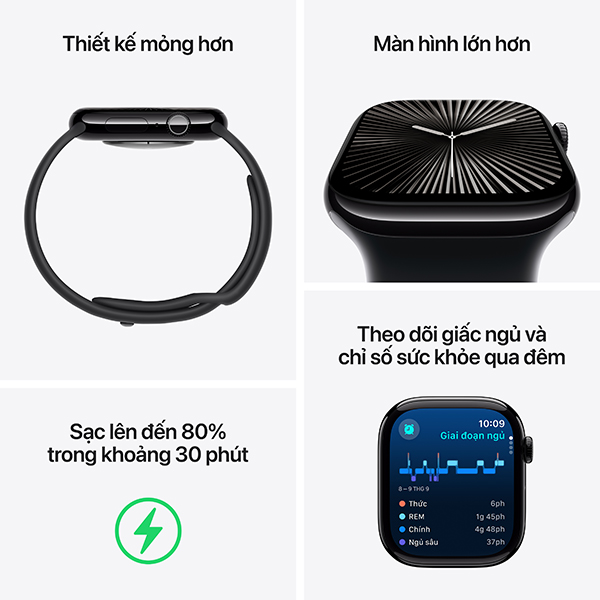 AW S10 NHOM CAO SU 42 - Apple Watch S10 GPS 42mm viền nhôm dây cao su - Chính hãng VN A - 3