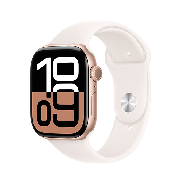 H2232CWNN7 - [Kèo Thơm] Apple Watch S10 GPS 42mm Rose Gold Viền Nhôm Dây Cao Su Size S M - H2232CWNN7