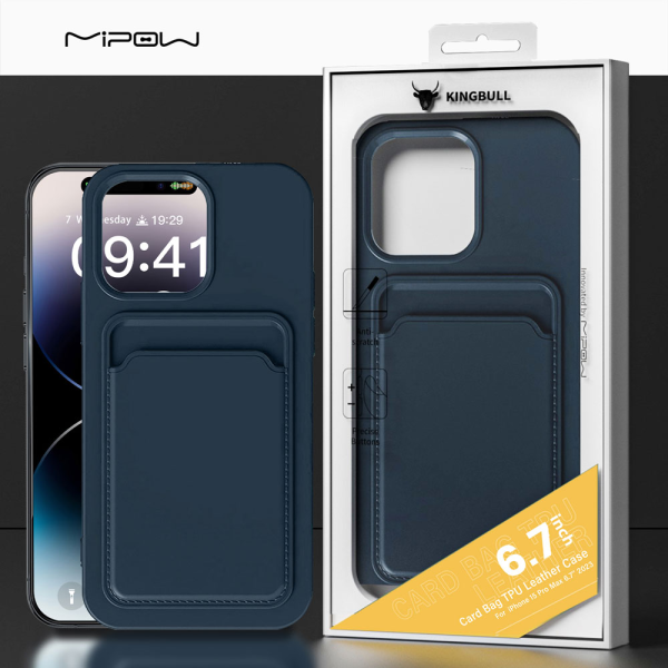 KG-MC15A04-BK - Ốp lưng iPhone 15 Pro Max Mipow Card Bag TPU Leather - 12