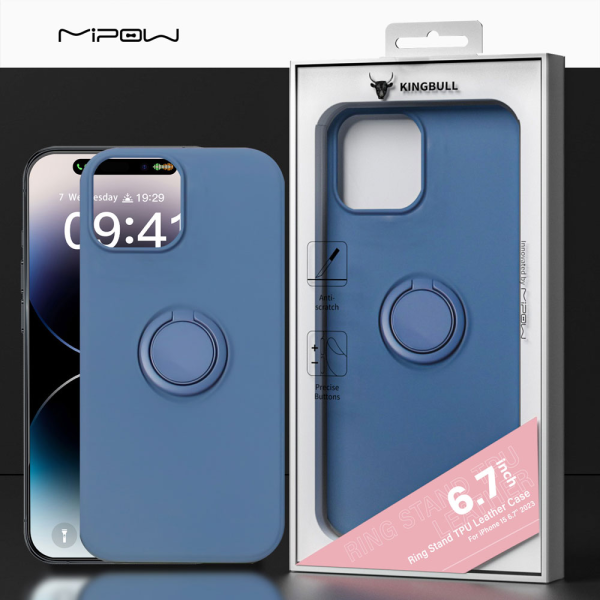 KG-MC15B04-DB - Ốp lưng iPhone 15 Pro Max Mipow Ring Stand TPU Leather - 12