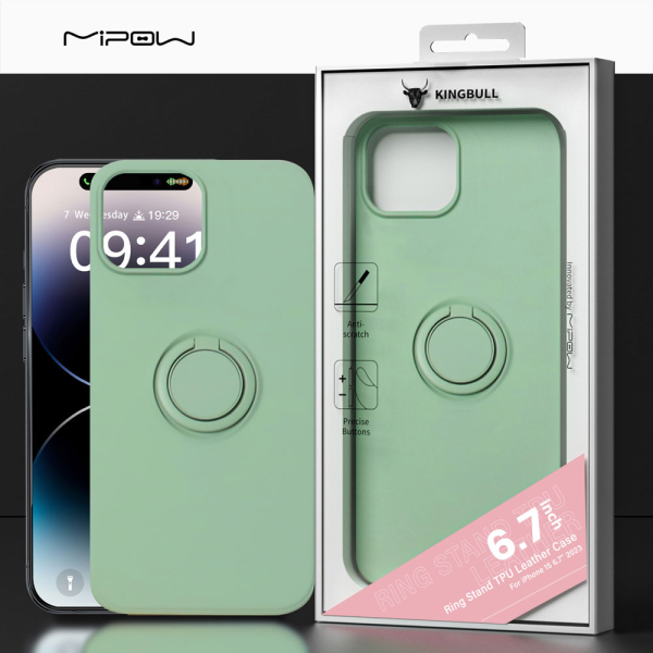 KG-MC15B04-DB - Ốp lưng iPhone 15 Pro Max Mipow Ring Stand TPU Leather - 11