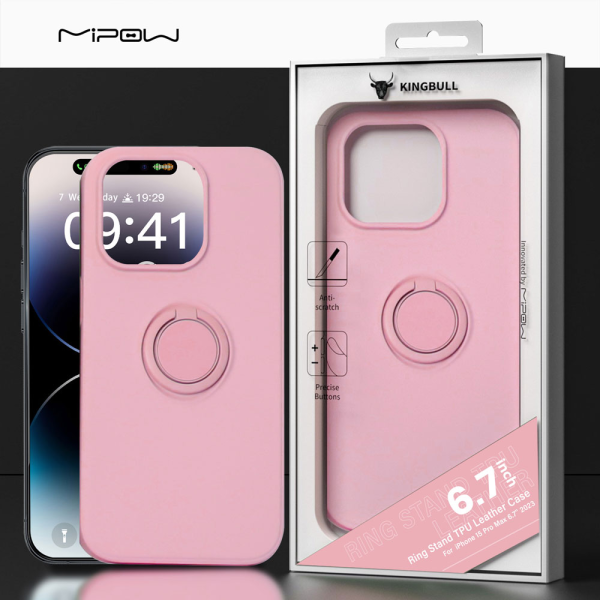 KG-MC15B04-DB - Ốp lưng iPhone 15 Pro Max Mipow Ring Stand TPU Leather - 10