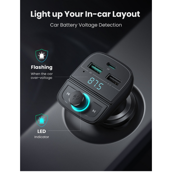80910 - Tẩu sạc Oto 3 cổng Ugreen 15W CD229 - 4