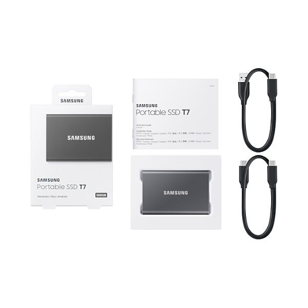 SSDEXT24042402 - Ổ cứng di động SSD Samsung T7 Portable 500GB 1050MB s (MU-PC500H WW) - 7