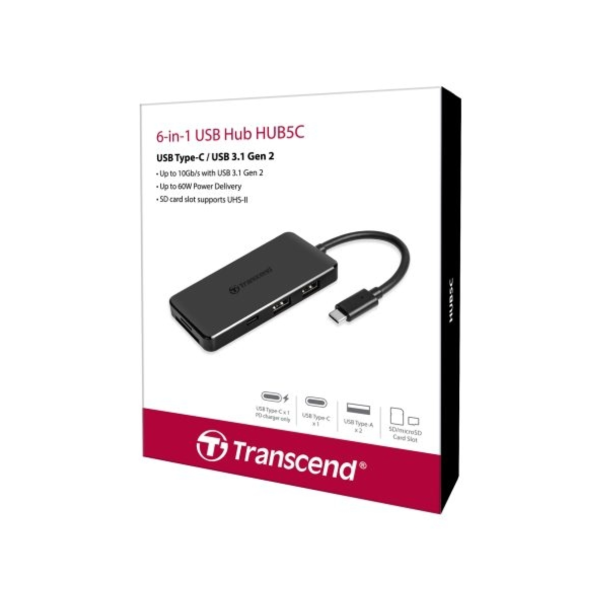 HUB07072401 - Bộ chia Hub Transcend USB-C 6 in 1 (TS-HUB5C) - 7