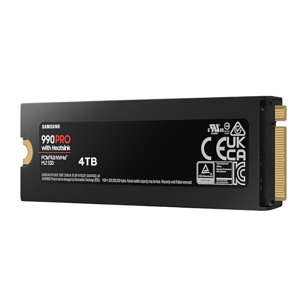 SSDINT07072449 - Ổ cứng SSD gắn trong Samsung 990 PRO Heatsink 4TB PCIe Gen 4.0 x4 NVMe V-NAND M.2 2280 upto 7450MB s (MZ-V9P4T0CW) - 4
