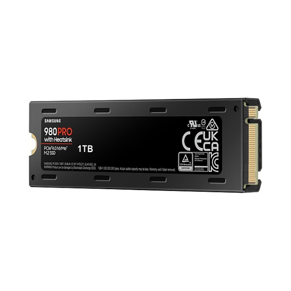 SSDINT07072442 - Ổ cứng SSD gắn trong Samsung 980 PRO Heatsink 1TB PCIe Gen 4.0 x4 NVMe V-NAND M.2 2280 upto 7000MB s (MZ-V8P1T0CW) - 4