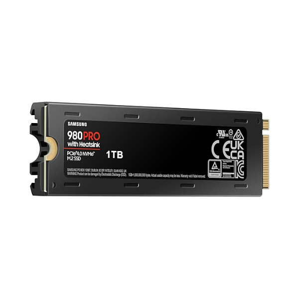 SSDINT07072442 - Ổ cứng SSD gắn trong Samsung 980 PRO Heatsink 1TB PCIe Gen 4.0 x4 NVMe V-NAND M.2 2280 upto 7000MB s (MZ-V8P1T0CW) - 5