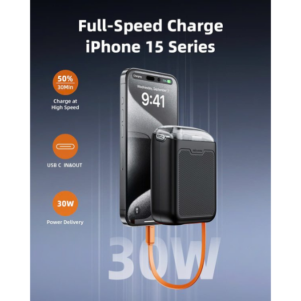 TM31BLK - Pin sạc dự phòng Innostyle 10.000 mAh 30W TransiMini FlexCharge Retractable - 4