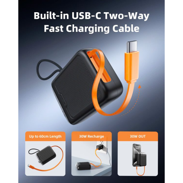 TM31BLK - Pin sạc dự phòng Innostyle 10.000 mAh 30W TransiMini FlexCharge Retractable - 6
