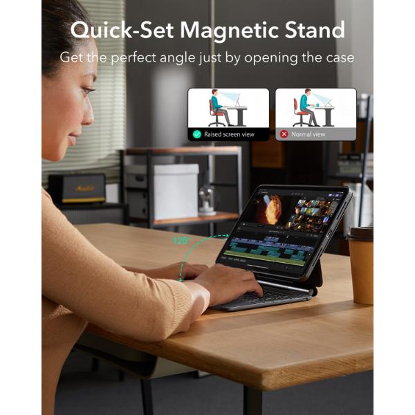 4894240185285 - Ốp lưng kèm bàn phím iPad Air 11 inch (Air 7 6 5 4) Pro 11 inch ESR Magnetic Rebound 360 độ - 6