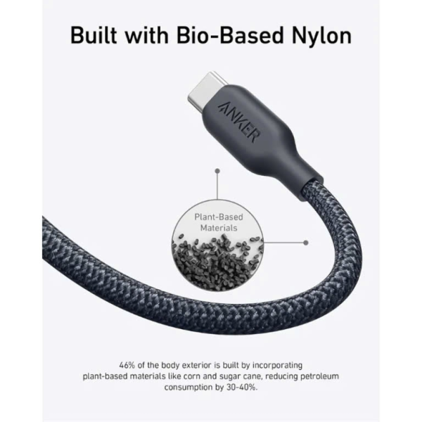 A80E5011 - Cáp Type-C to Type-C Anker 543 240W 0.9m Bọc Dù Bio-Braided Fast Charge - 3