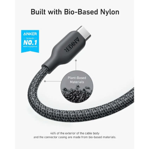 A80E5011 - Cáp Type-C to Type-C Anker 543 240W 0.9m Bọc Dù Bio-Braided Fast Charge - 7