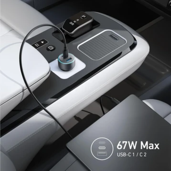 A2731HA1 - Tẩu sạc Oto 3 cổng Anker 535 65W - 2