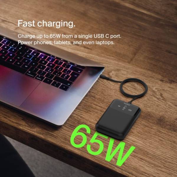 BPB020BTBK - Pin sạc dự phòng Belkin 20.000 mAh 65W PD Polymer Pocket Power - 12