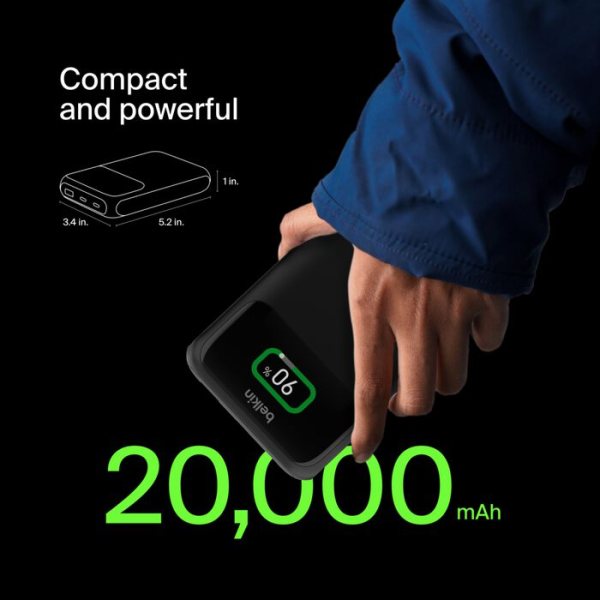 BPB020BTBK - Pin sạc dự phòng Belkin 20.000 mAh 65W PD Polymer Pocket Power - 9