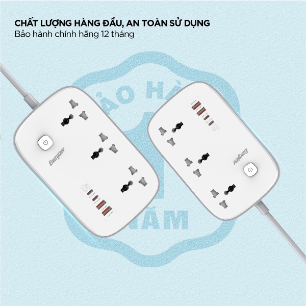 EPB3250W00EUWE - Ổ điện đa năng Energizer 3AC kèm 2 x USB-A và 2 x Type-C sạc nhanh PD (Max 65W) - 10