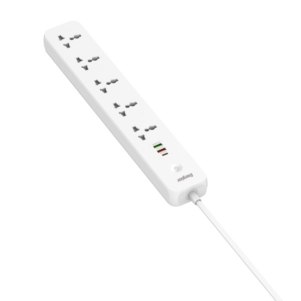 EPB2504EUWE - Ổ điện đa năng Energizer 5AC kèm 2 x USB-A và 1 x Type-C sạc nhanh PD (Max 38W) - 5
