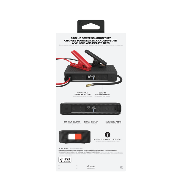 401107704 - Bộ sạc kích bình Mophie GO Rugged AIR 55.5Wh 1200Amps - 6