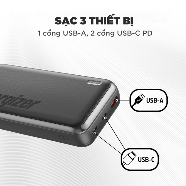 UE20055PQBK - Pin sạc dự phòng Energizer 20.000 mAh 3.7V Li-Polymer UE20055PQ - 13