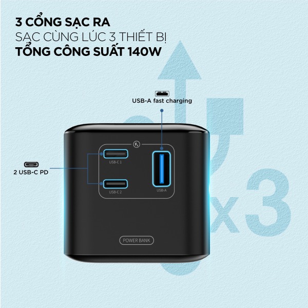 XP27000PDBK - Pin sạc dự phòng Energizer PD140W 27.000 mAh 3.6V Li-ion - XP27000PD - 12
