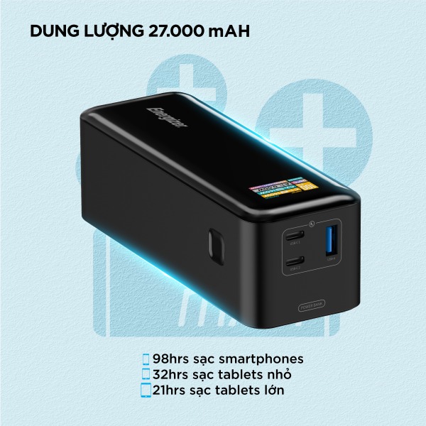 XP27000PDBK - Pin sạc dự phòng Energizer PD140W 27.000 mAh 3.6V Li-ion - XP27000PD - 13